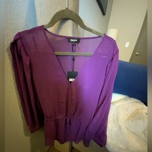 Dkny purple blouse never worn, xl